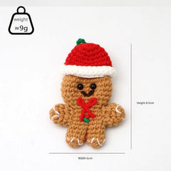 Close-up of crochet gingerbread ornament