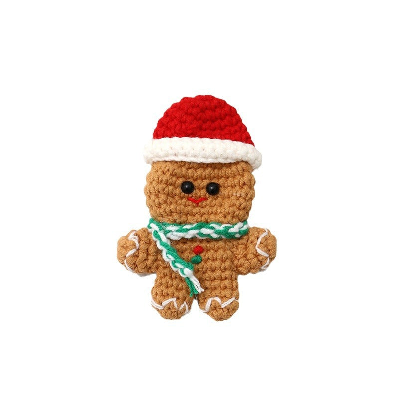Crochet gingerbread ornament with colourful accents