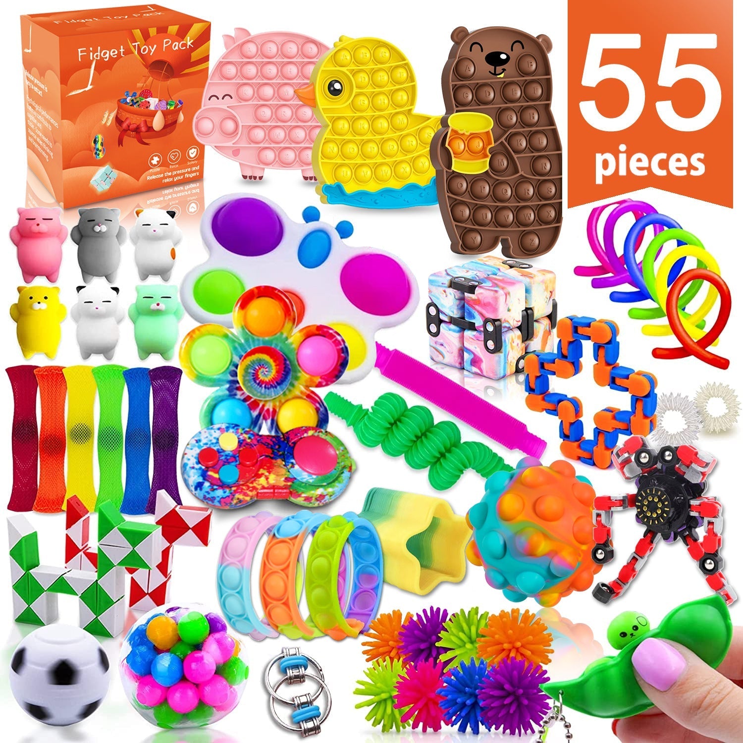 various stress relief toy components