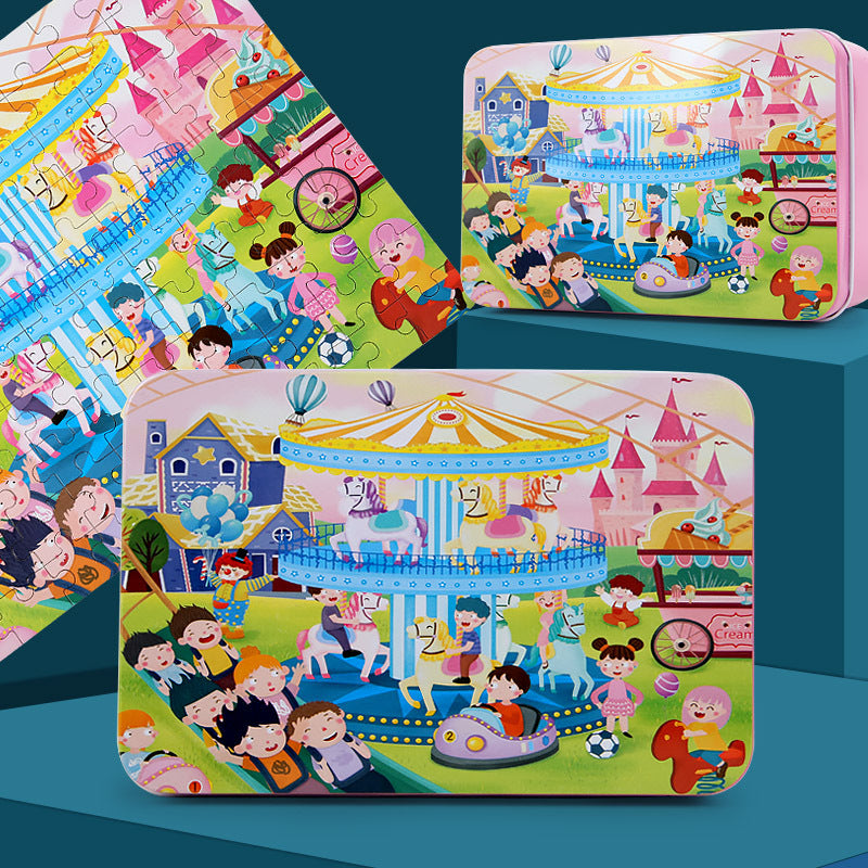 Durable wooden puzzle for toddler learning
