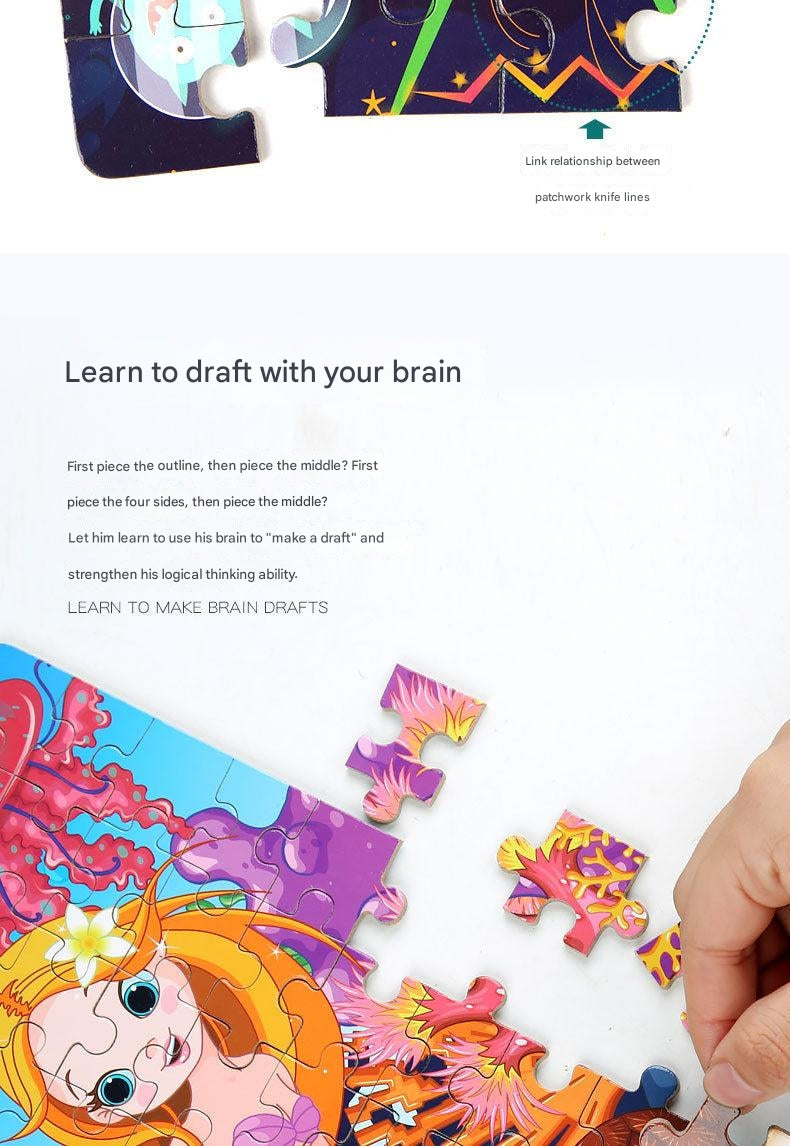 Durable wooden puzzle for toddler learning