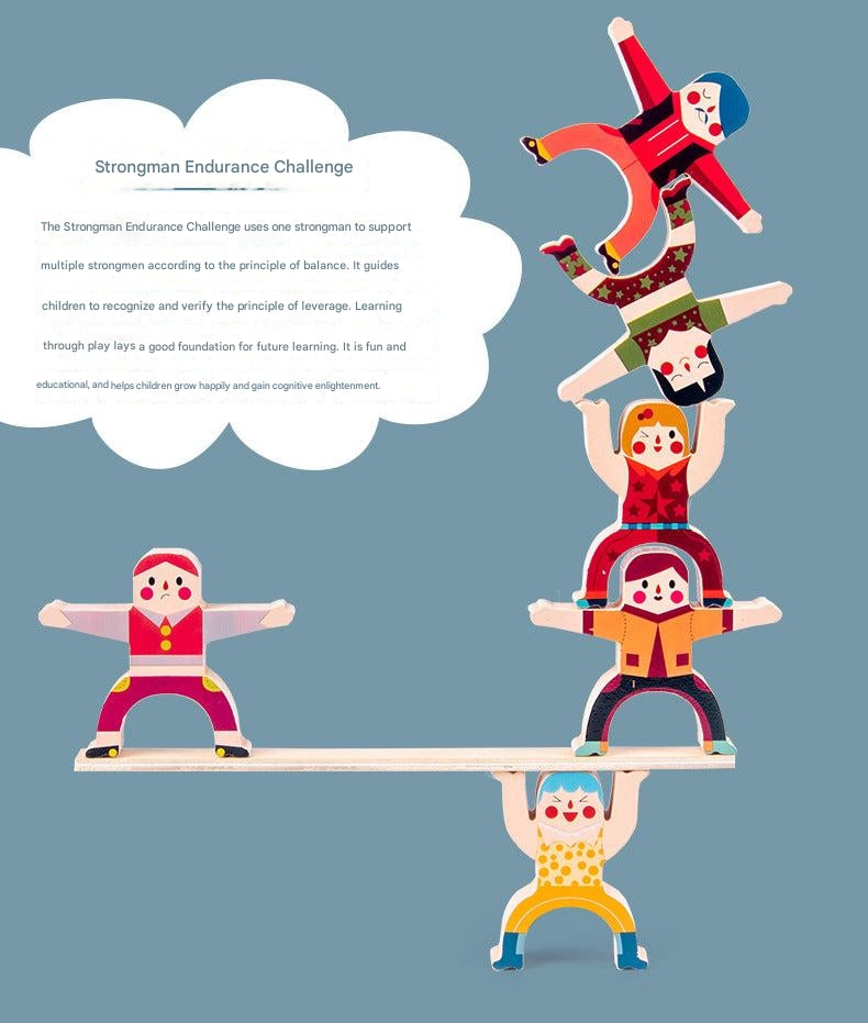 Happy children playing balance blocks game image 7
