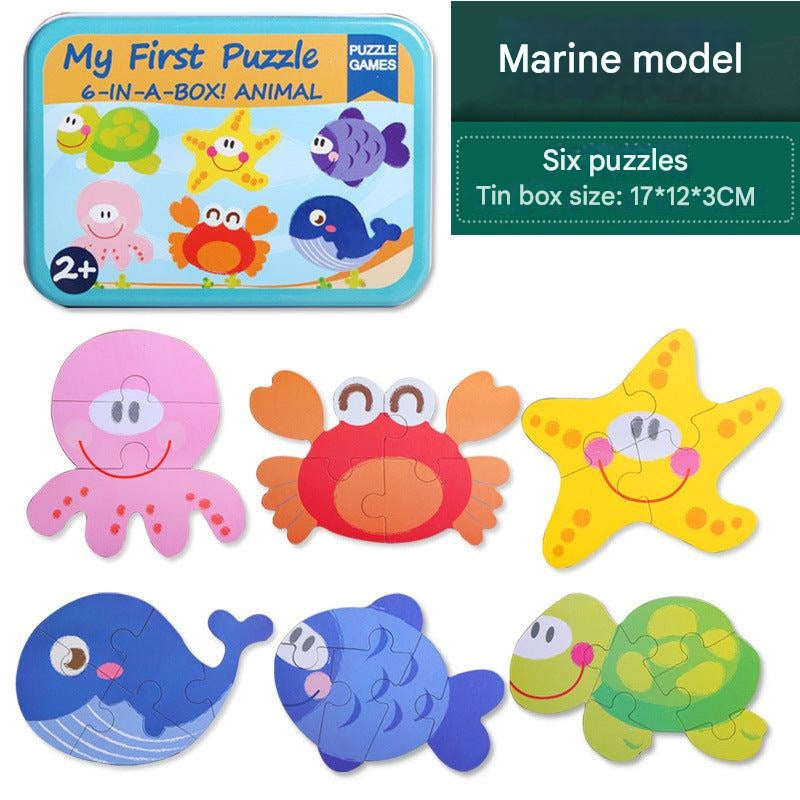 Colourful animal puzzle pieces for children