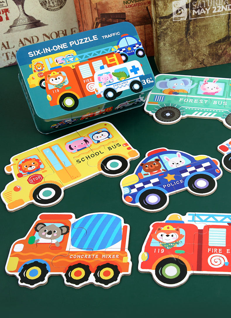 Storage iron box for organising wooden puzzles