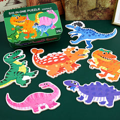 Colourful animal puzzle pieces for children