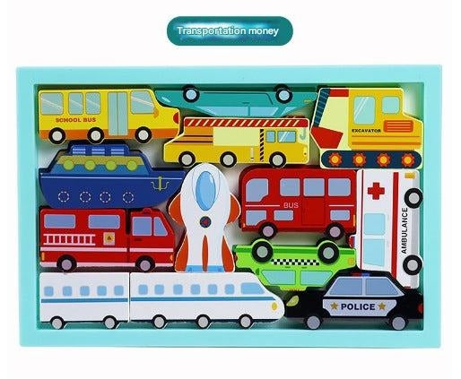 Colourful wooden building blocks for kids