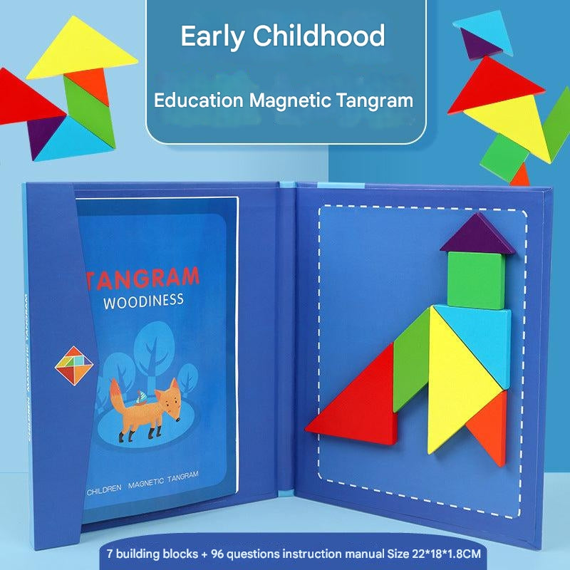 Magnetic tangram puzzle toy with various shapes