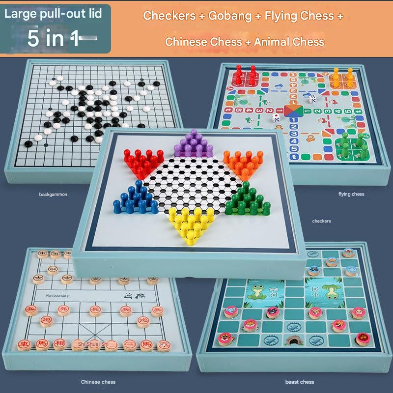 children enjoying the Multi-Game Chess Set together