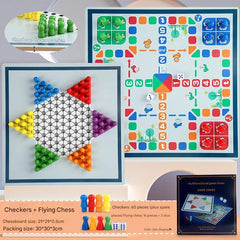 Gomoku game included in wooden chess set for kids