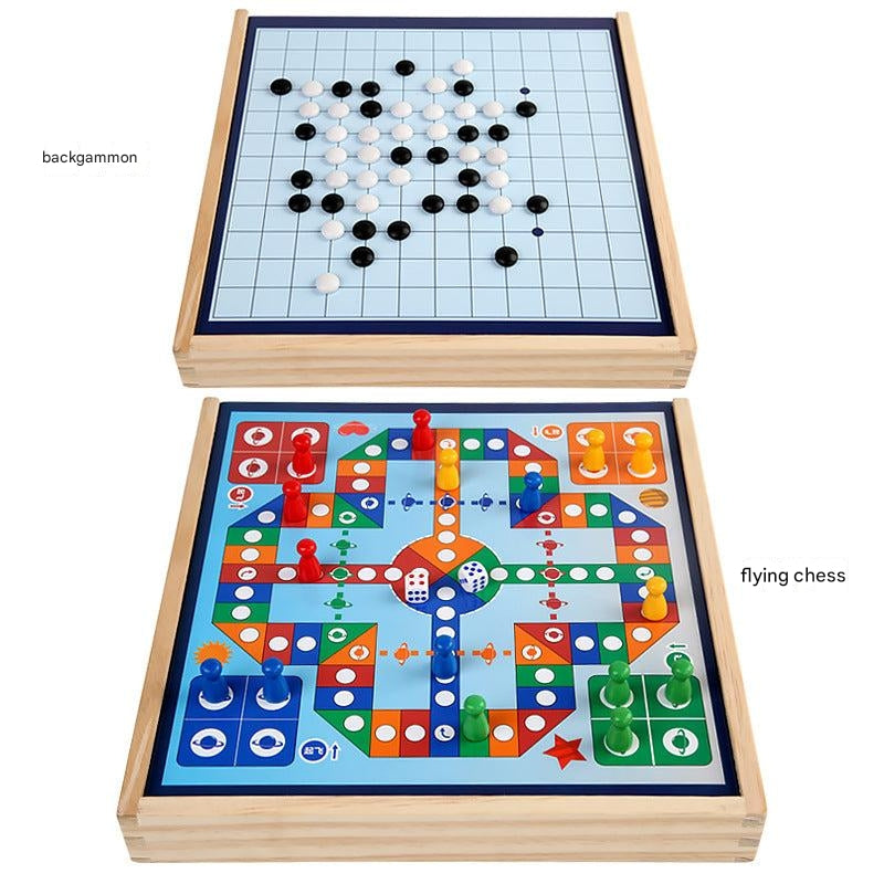 educational wooden toy chess set for children