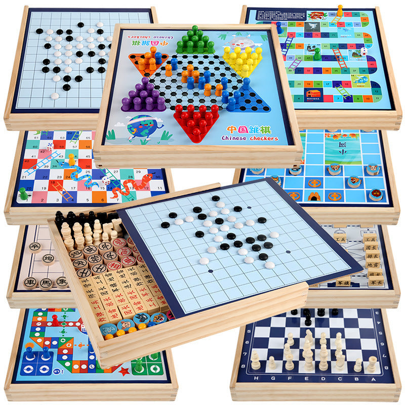 children enjoying the Multi-Game Chess Set together