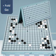 Gomoku game included in wooden chess set for kids