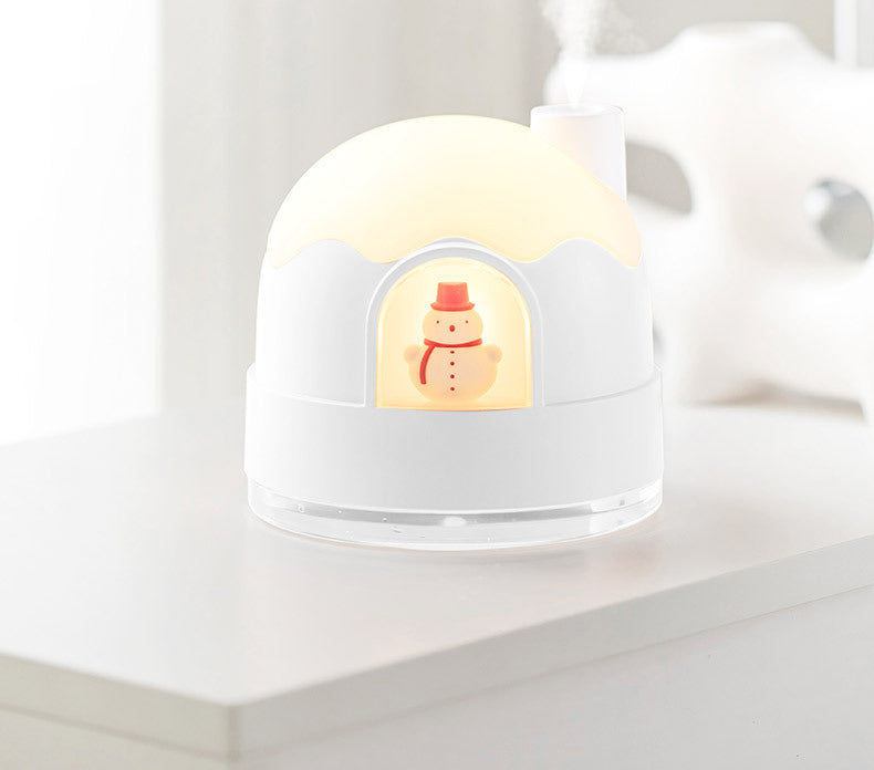 Cute Mini USB Humidifier with snow hut design
