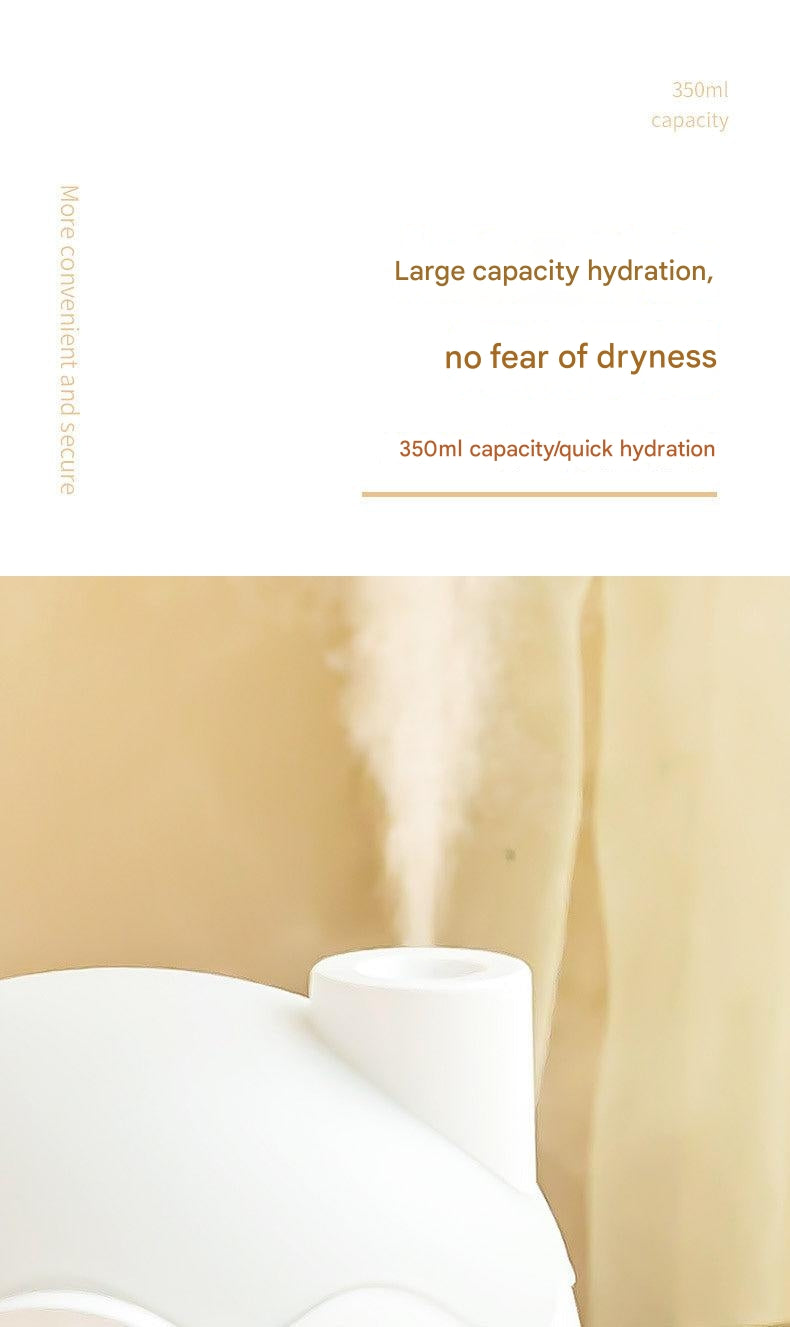 Compact humidifier enhancing bedroom atmosphere