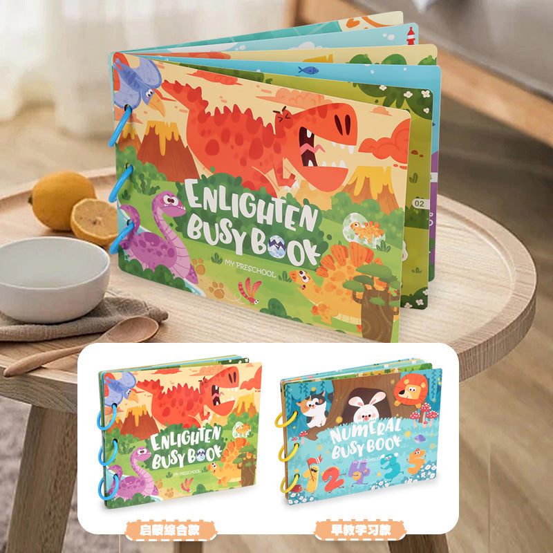 Child engaged with Dinosaur Quiet Book