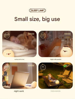 Chubby Bear Silicone Night Light in bedroom setting