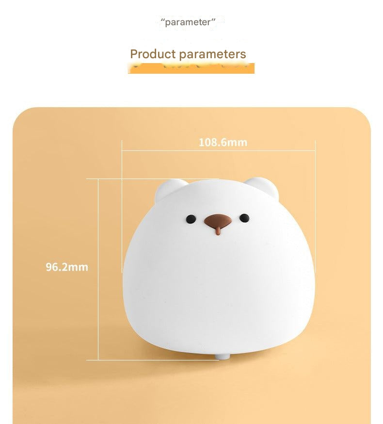 Chubby Bear lamp beside bed