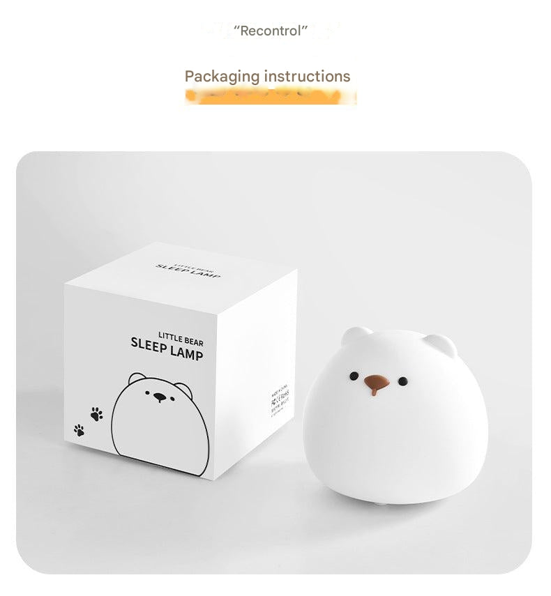 Chubby Bear Silicone Night Light in bedroom setting
