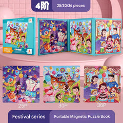 Magnetic puzzle pieces in vibrant colours
