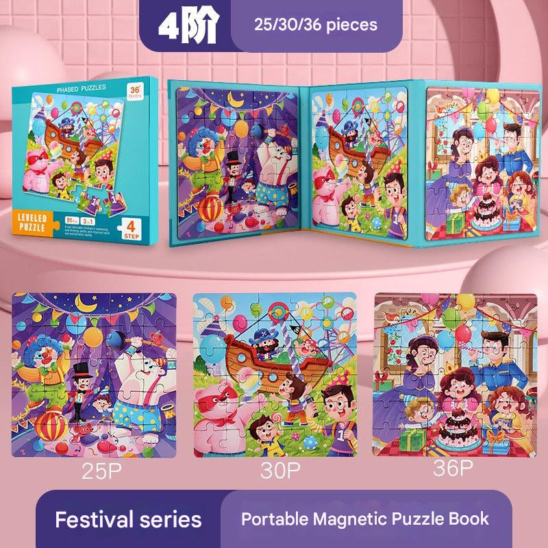 Magnetic puzzle pieces in vibrant colours