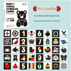 Infant visual stimulation card with high contrast patterns