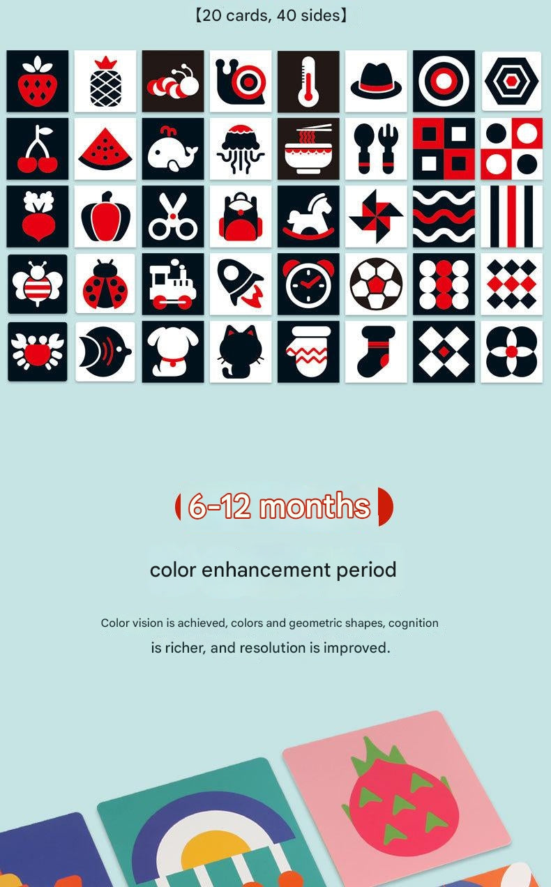 Stimulation card designed for visual development in infants