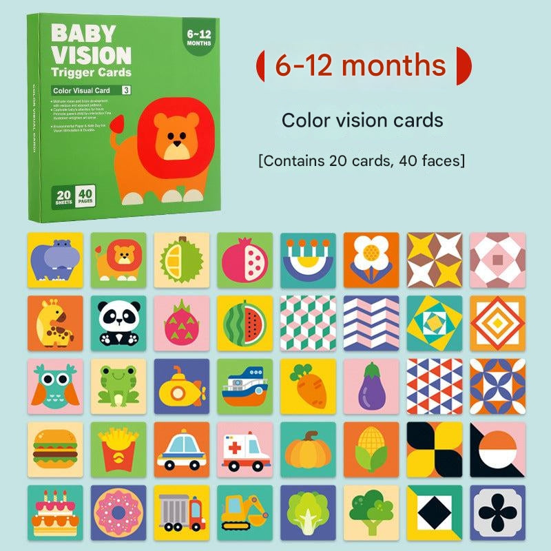 Baby-safe card featuring black and white visuals