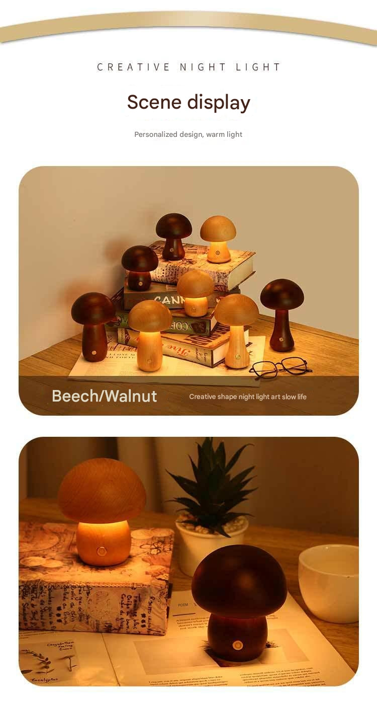 touch activated mushroom lamp in use image 4