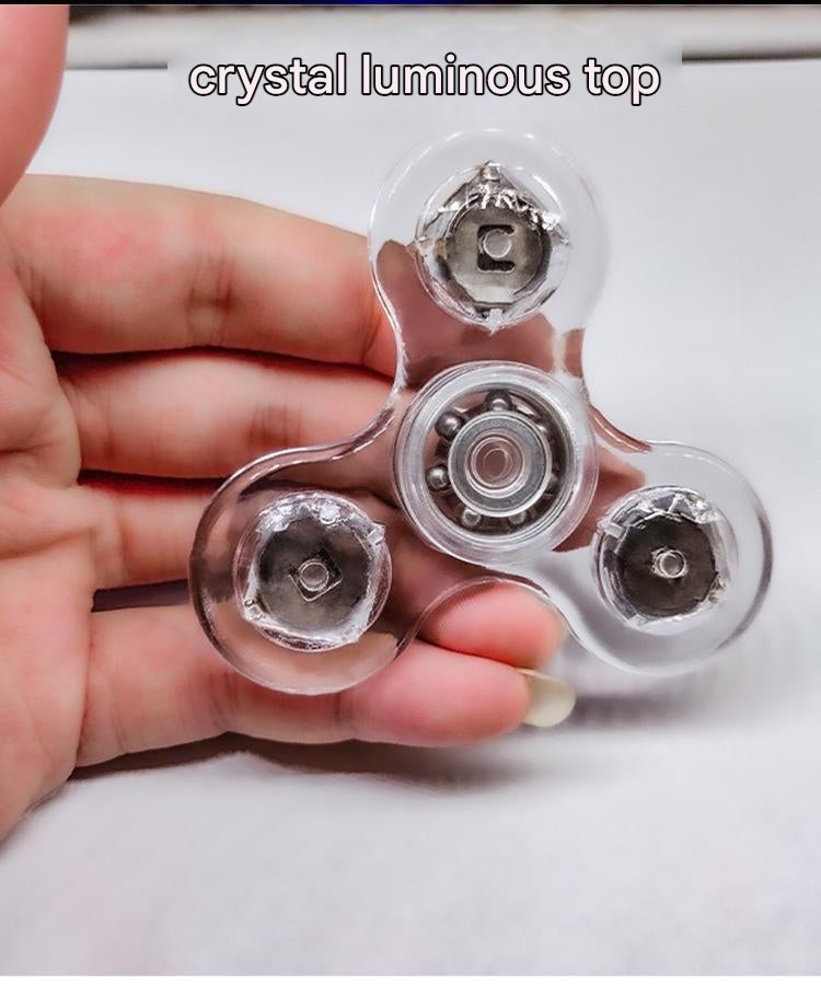 Close-up of transparent fidget spinner toy