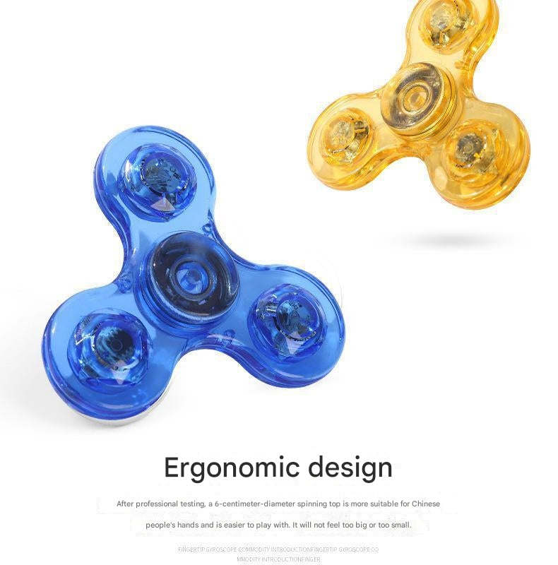 Fidget spinner with vibrant LED lights in motion