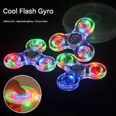 Close-up of transparent fidget spinner toy