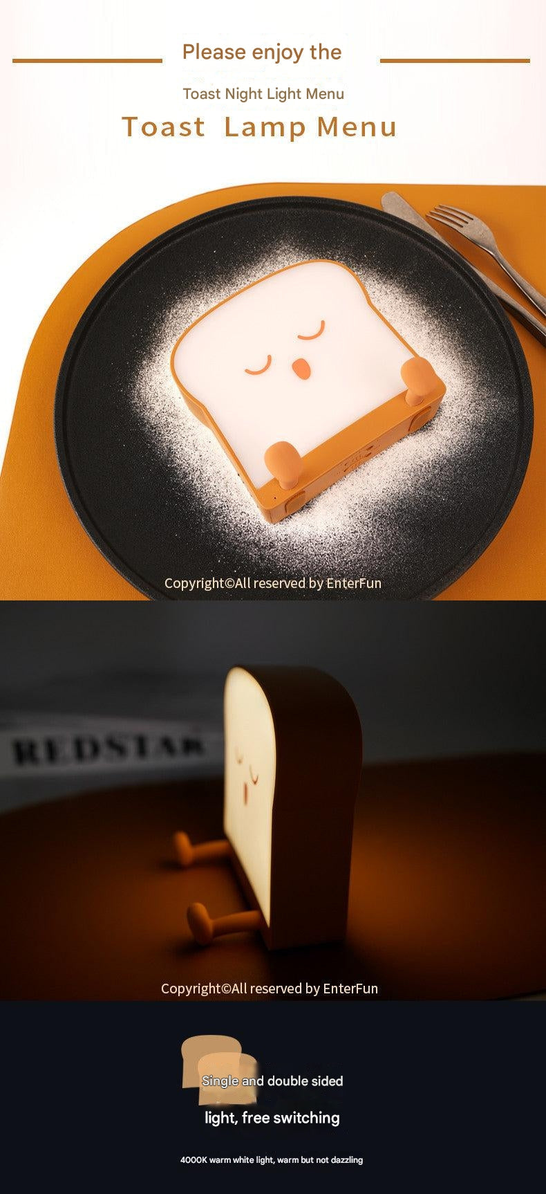 Cute bread shape night light image 3
