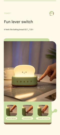 USB Charging Toast Bread Night Light image 1