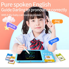 Digital writing tablet with colourful drawings