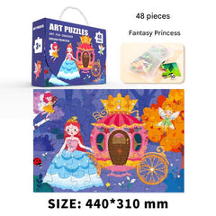 Close-up of educational jigsaw puzzle pieces