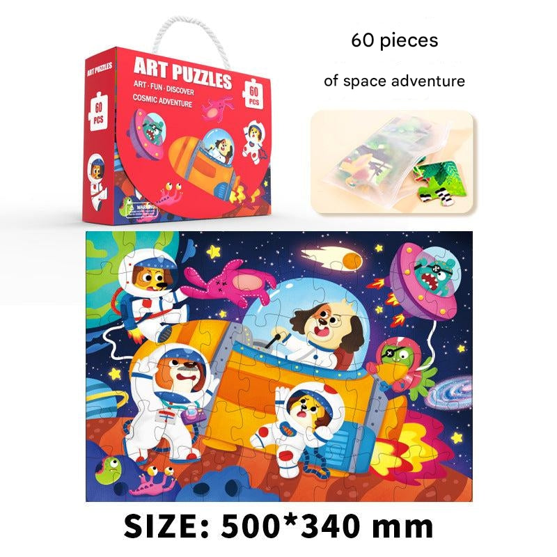Illustrated box for kids jigsaw puzzles