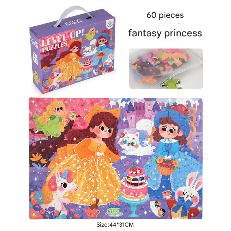 Child engaged with puzzle playtime