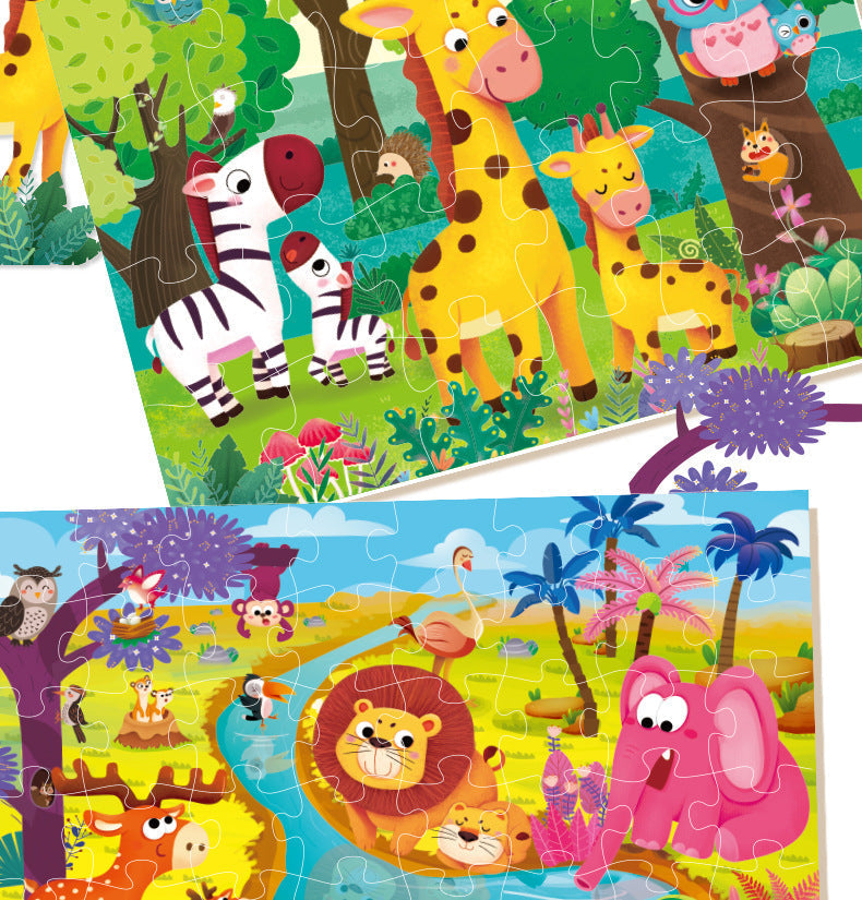Illustrated box for kids jigsaw puzzles