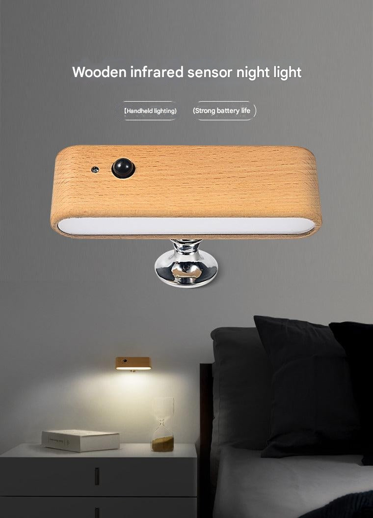 Smart Wood Grain Motion Sensor Night Light 6
