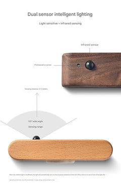 Smart Wood Grain Motion Sensor Night Light 8