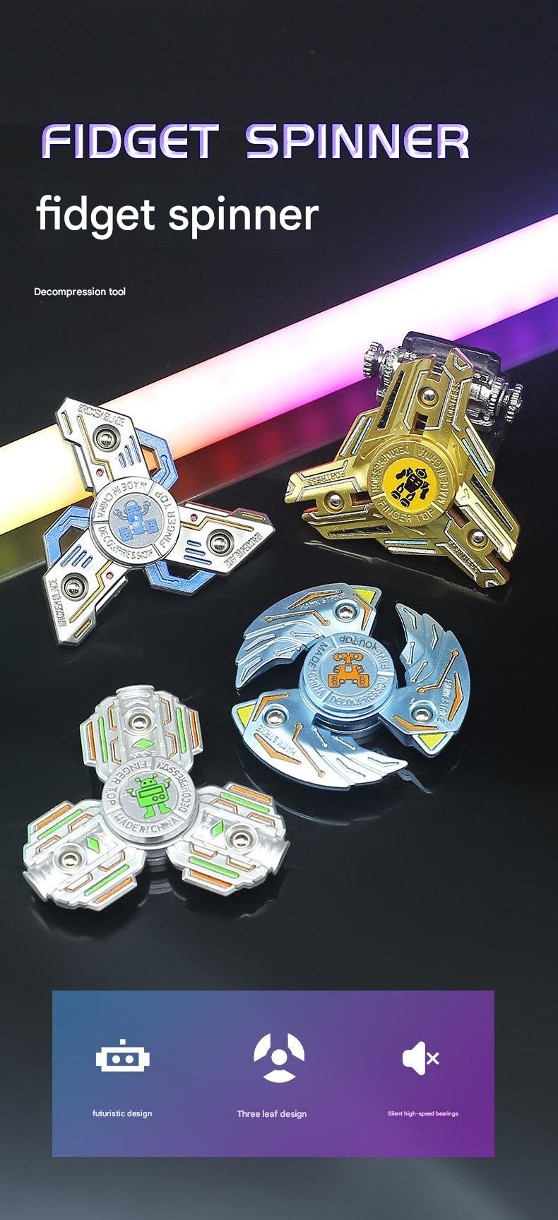 Fidget Spinner Toy showing smooth edges and design