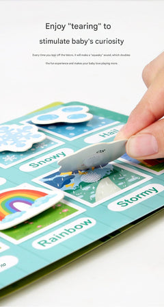 Children's quiet book with puzzles and stickers