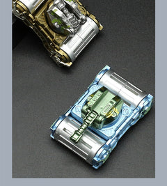 Child playing with Mech Tank Transformer Toy