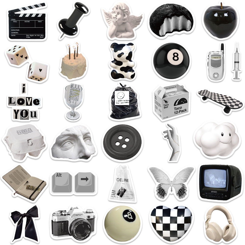 Durable stickers showcased on various surfaces