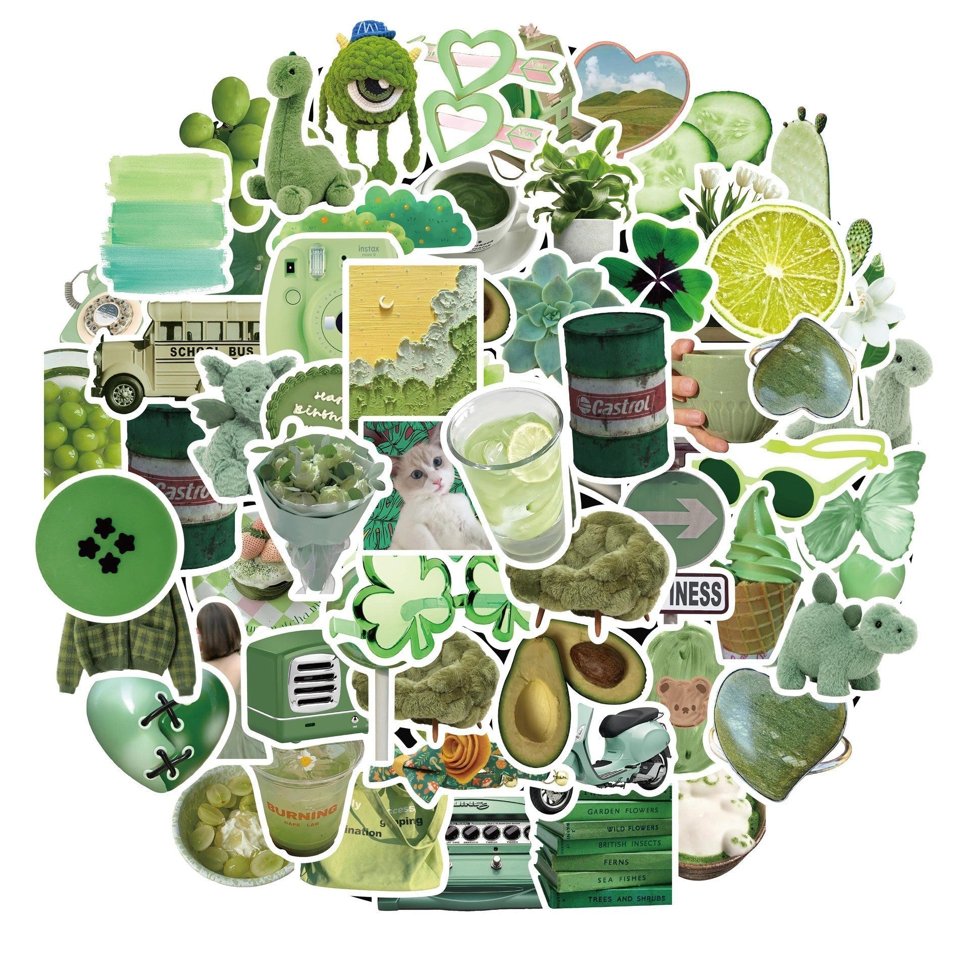 close-up of Korean style stickers