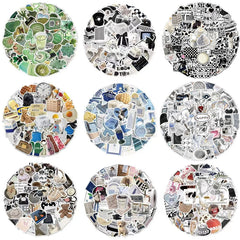 close-up of Korean style stickers