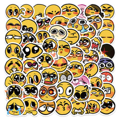 Yellow face stickers for water bottles