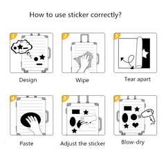 Water-resistant sticker pack with 60 designs