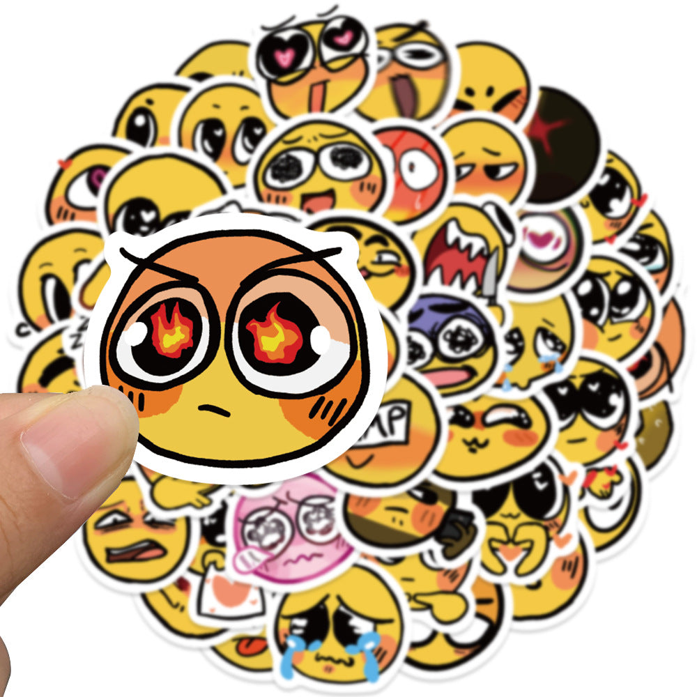 Yellow face stickers for water bottles