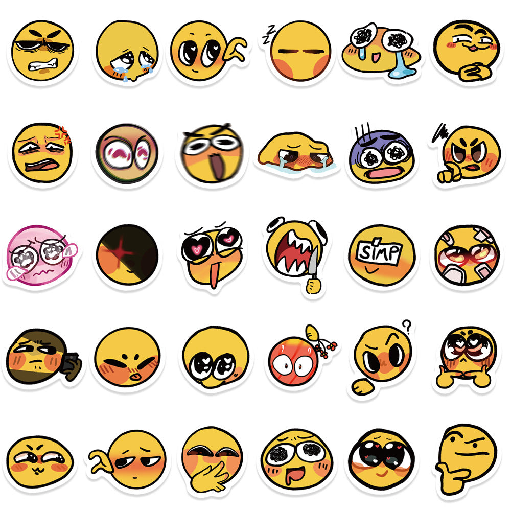 Water-resistant sticker pack with 60 designs